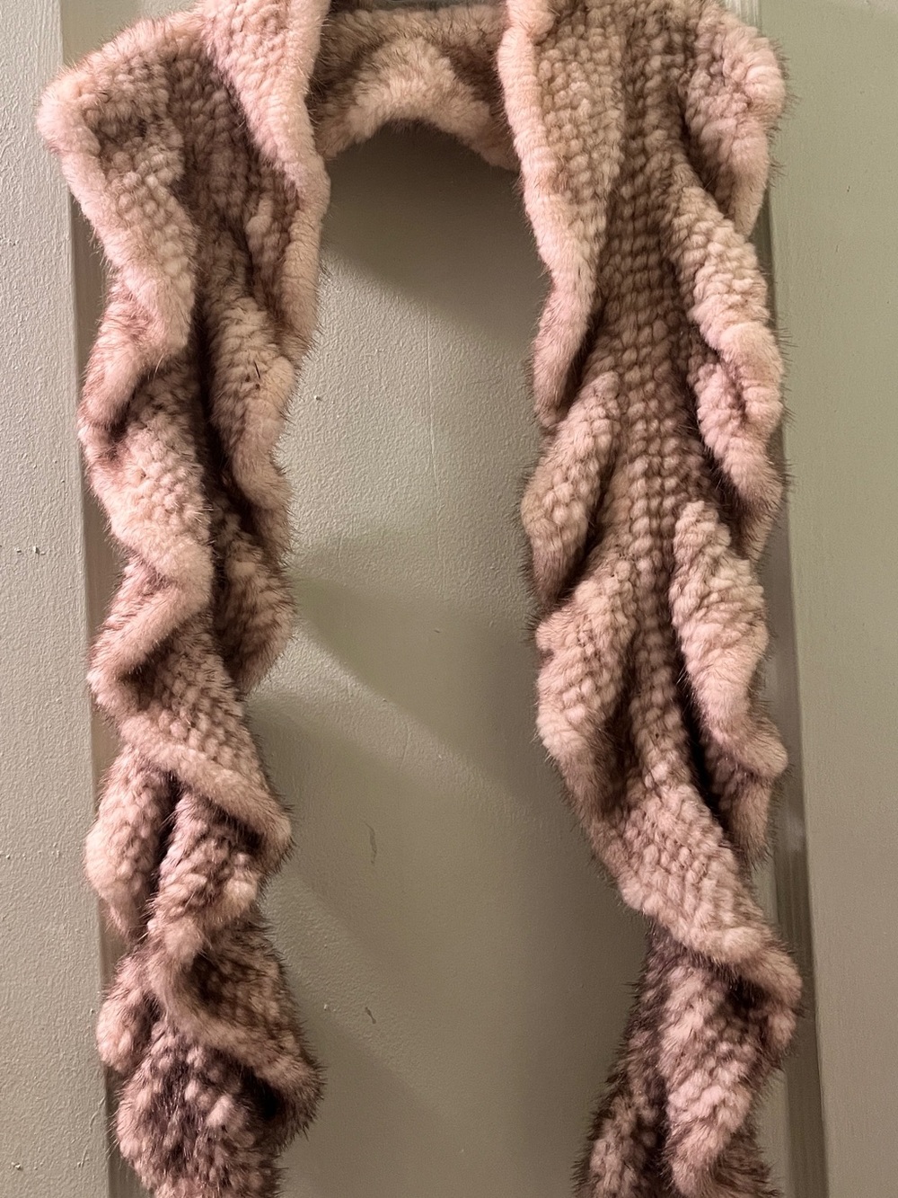 Vintage Fur Stole 72” Ruffled Old Hollywood Evening Wrap